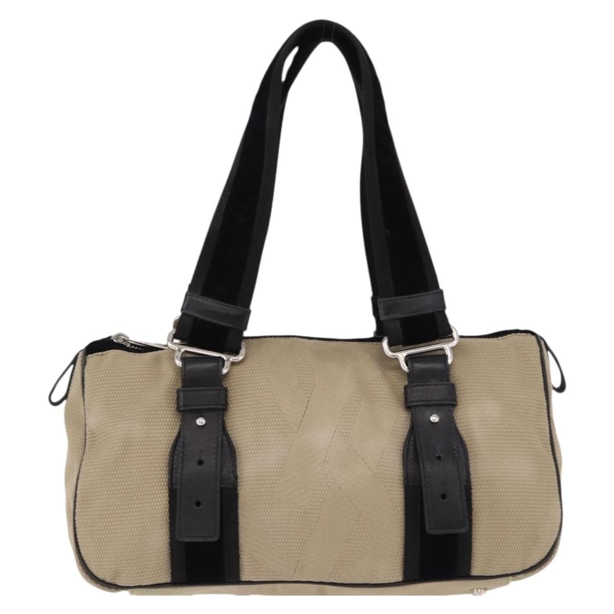 Saint Laurent Paris SAINT LAURENT Hand Bag Canvas Beige Silver Auth bs36099A - Size ONE SIZE - 13 Thumbnail
