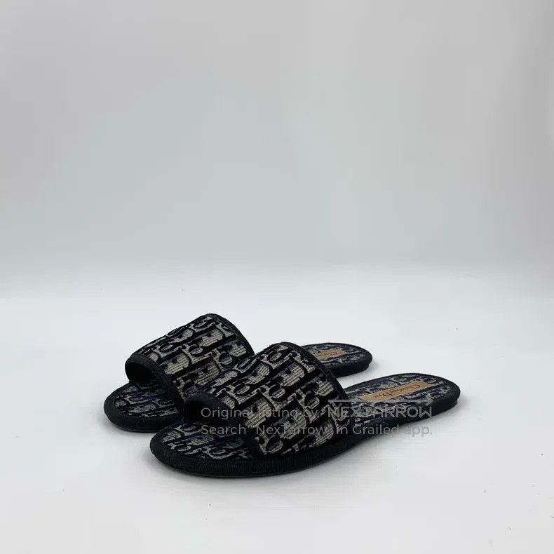 Dior Dior Dark blue logo jacquard full print casual flat one-wo Size US 6 / IT 36 - 1 Thumbnail