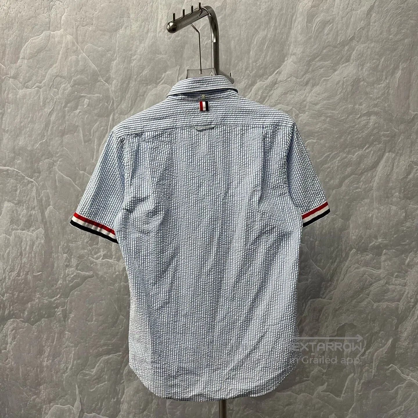 Thom Browne thom browne blue striped short sleeve shirt. Size US S / EU 44-46 / 1 - 4 Thumbnail