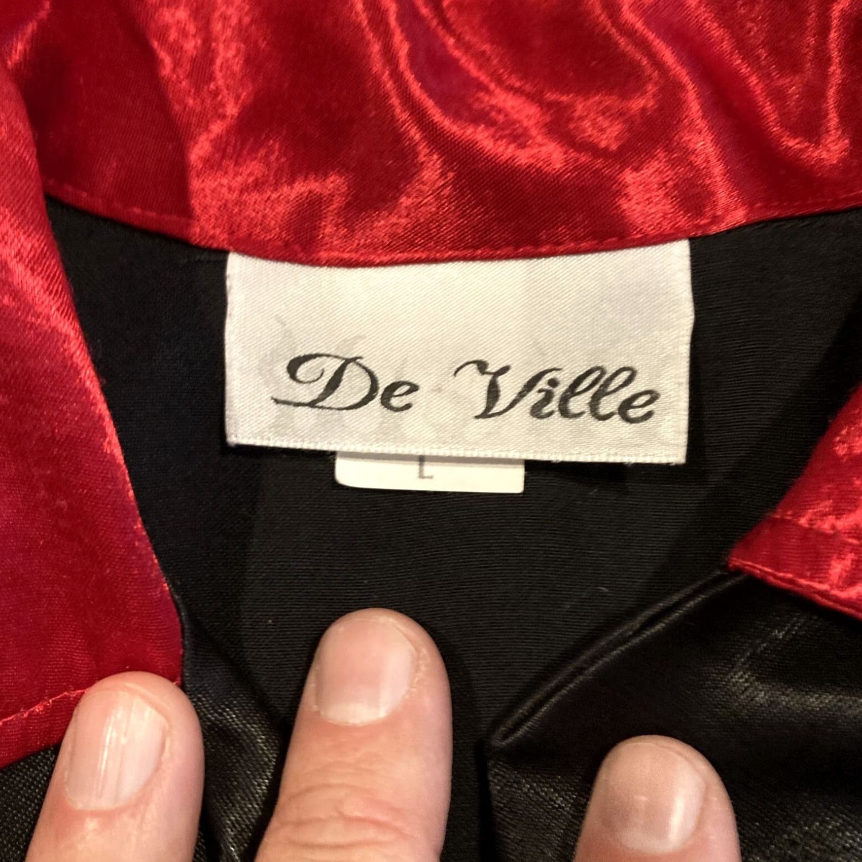 Vintage VINTAGE De Ville Satin Bowling Shirt L Rockabilly USA MADE RARE BIG DADDY Size US L / EU 52-54 / 3 - 4 Thumbnail