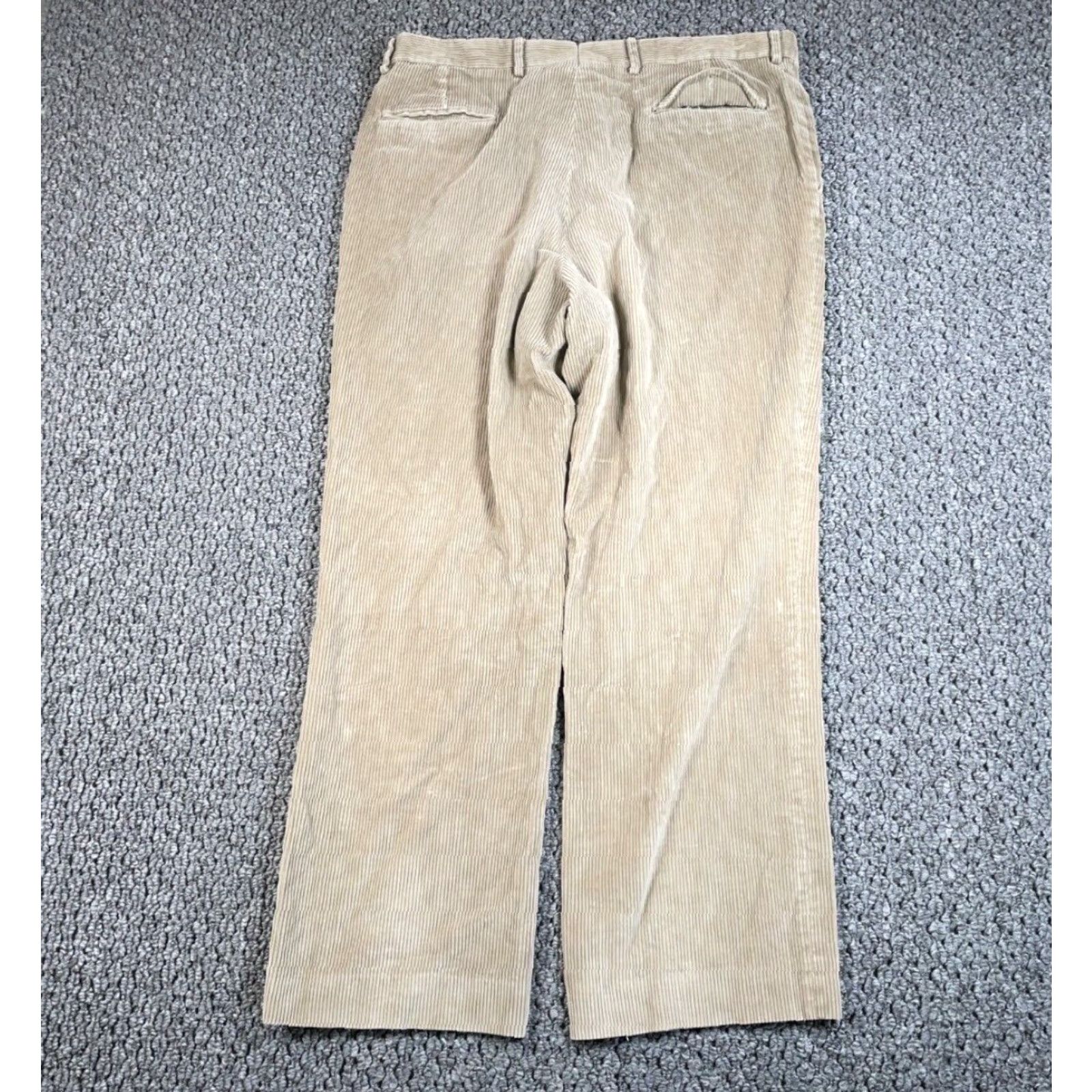 Vintage VINTAGE L.L. Bean Corduroy Pants 36 x 29 Regular Fit Flat Front Beige Straight Leg Men's USA Size US 36 / EU 52 - 2 Thumbnail