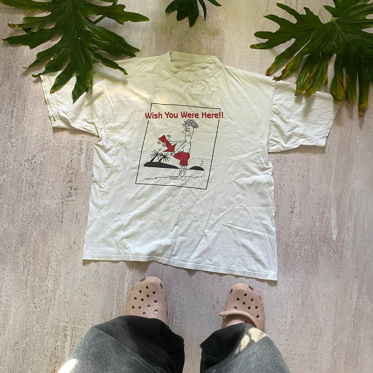 Vintage VINTAGE 90S RARE ADULT HUMOR WISH WERE HERE T SHIRT 277 Size US XL / EU 56 / 4 - 1 Thumbnail