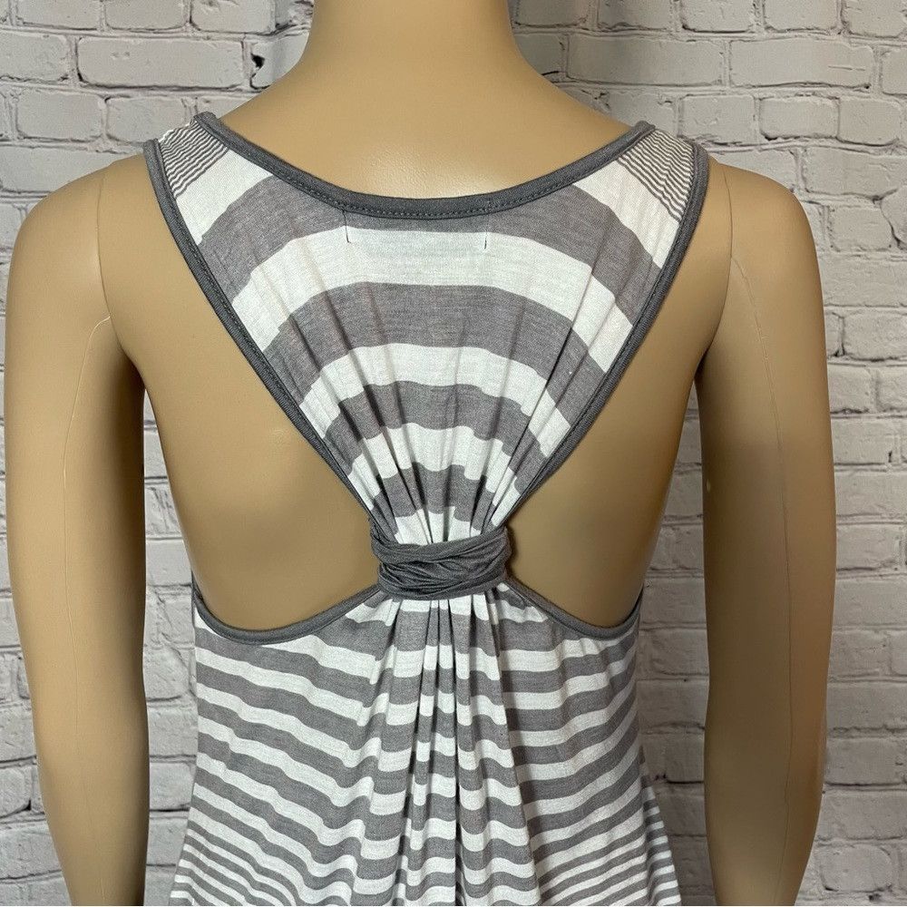 Vintage Havana Vintage Havana Grey White Striped Tank Asymmetrical Hem Ray Size L / US 10 / IT 46 - 6 Thumbnail