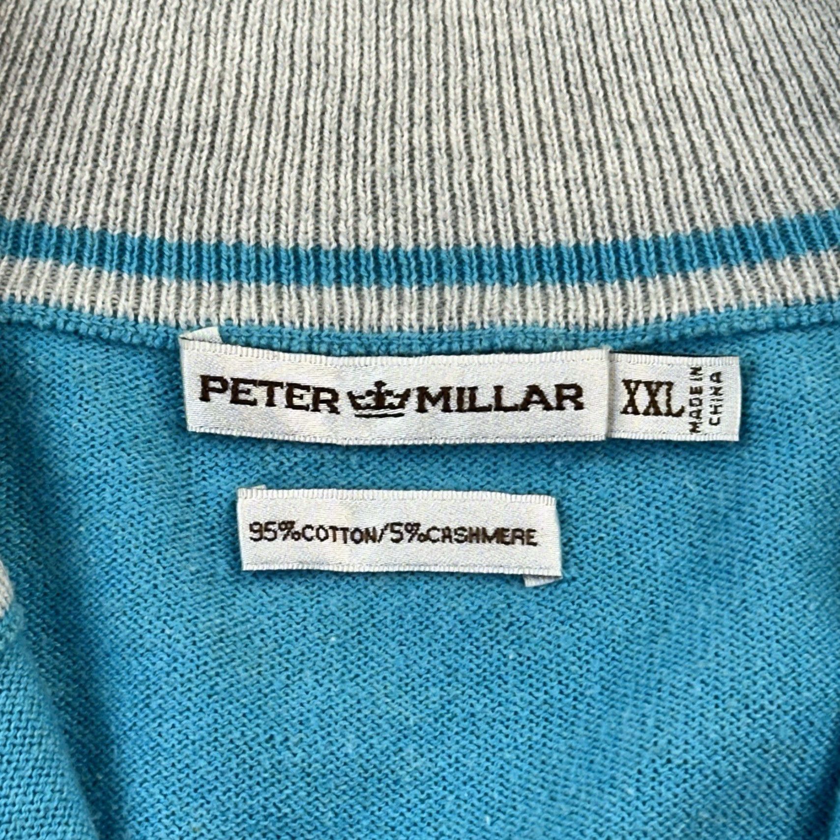 Peter Millar Peter Millar Sweater Mens 2XL Blue Cotton Cashmere 1/4 Zip Pullover Golf Preppy Size US XXL / EU 58 / 5 - 7 Thumbnail