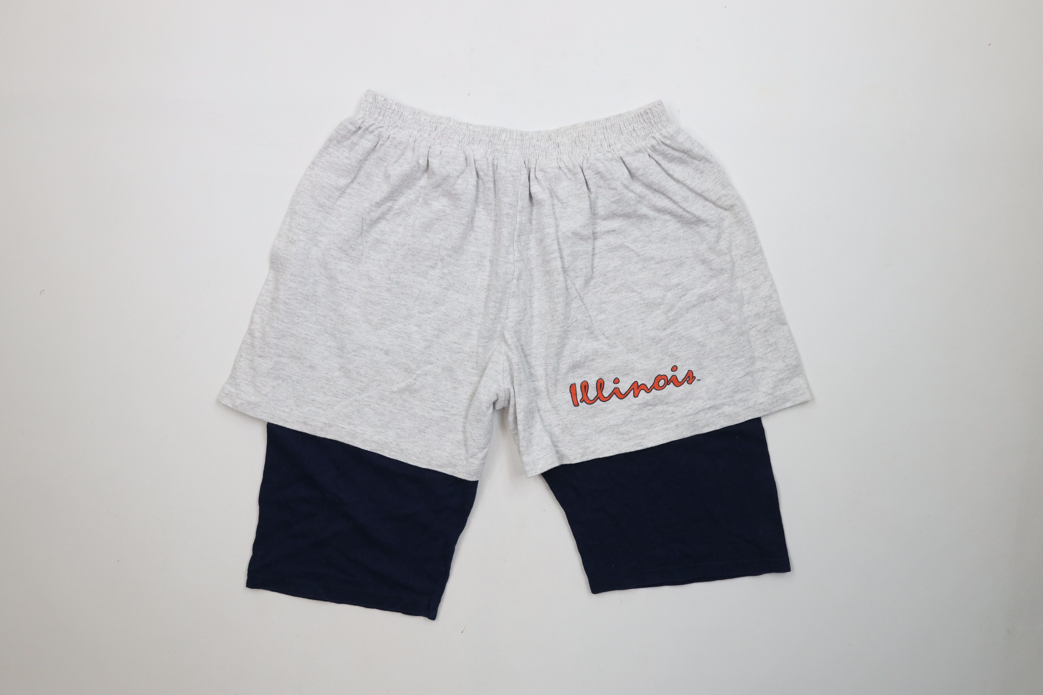 Vintage Vintage 90s University of Illinois Layered Shorts Cotton USA Size US 34 / EU 50 - 1 Thumbnail
