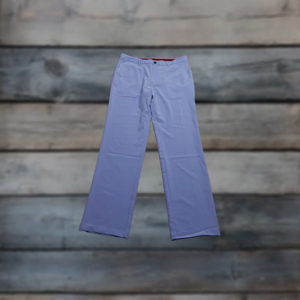 Vintage Short Par 4 Mens Chino Pants 34x32 Blue Regular Fit Golf Microfiber Flat Front Straight Leg Pants Size US 34 / EU 50 - 1 Thumbnail