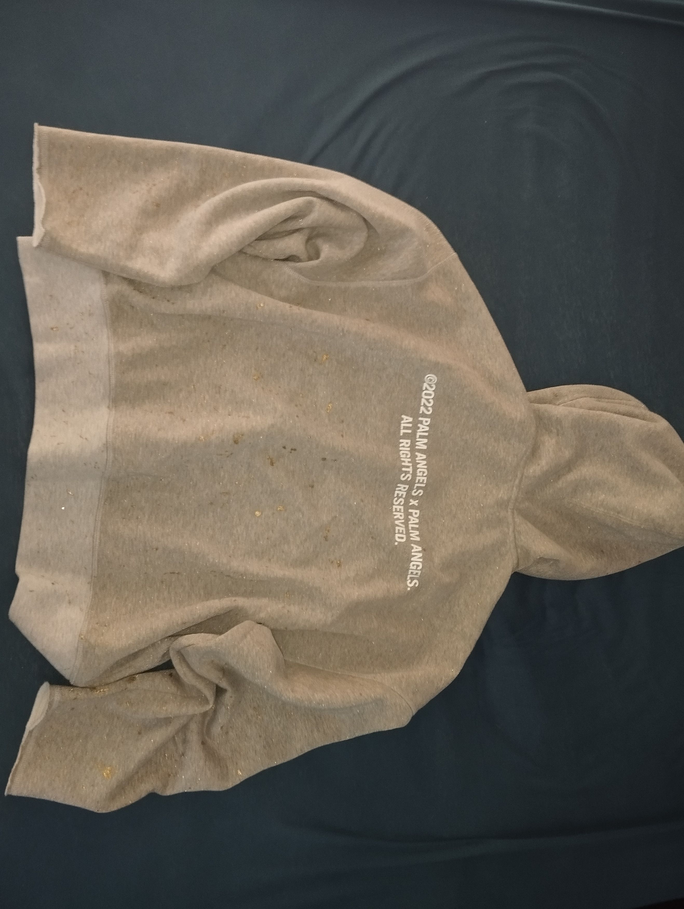 Palm Angels Palm Angels Pxp painted raw cut hoody melange grey WH Size US L / EU 52-54 / 3 - 2 Thumbnail