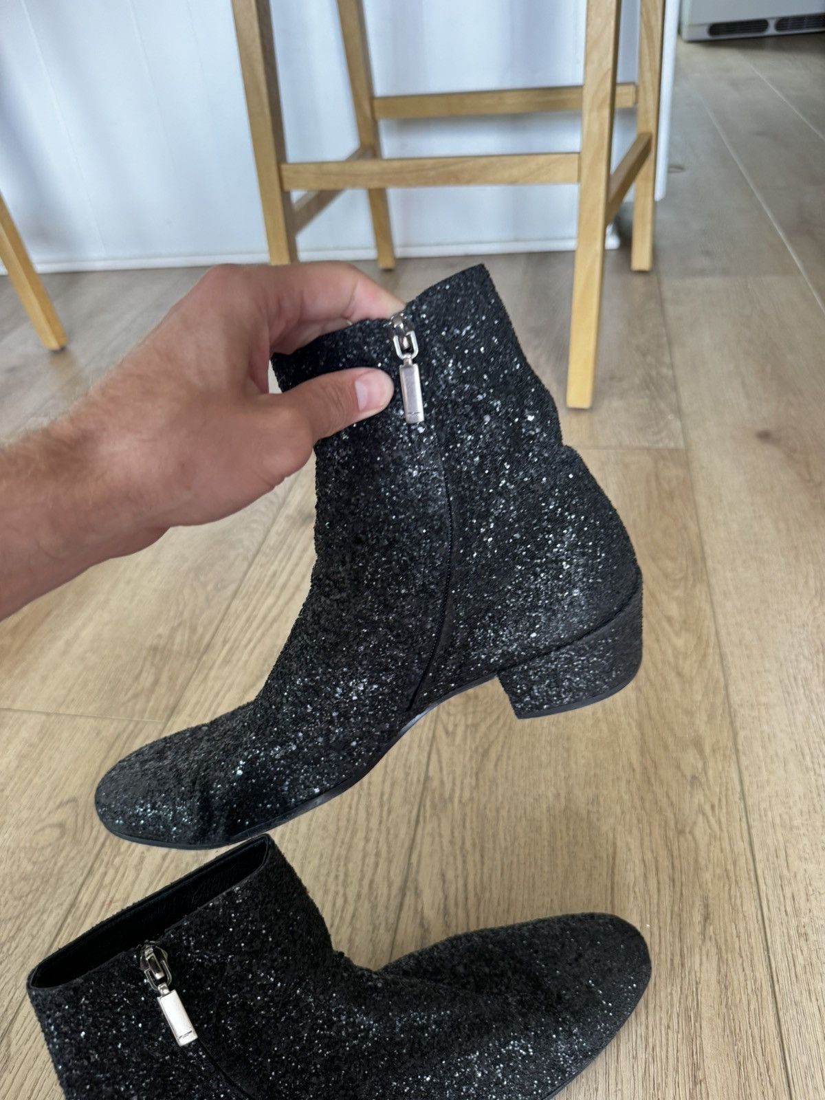 Saint Laurent Paris Caleb Glitter Boots Size US 11 / EU 44 - 5 Thumbnail