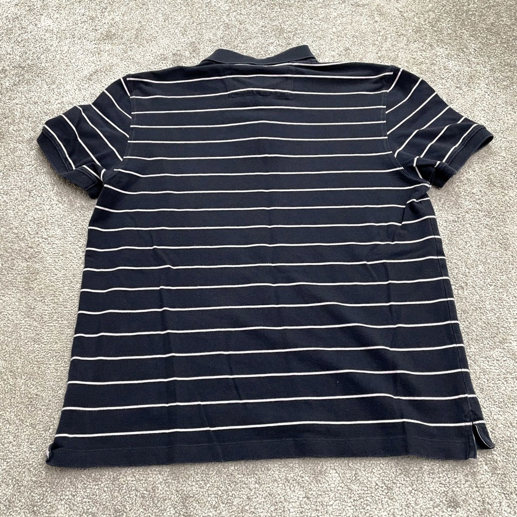 Banana Republic Banana Republic Polo Shirt Mens Large Navy Blue Striped Cotton Blend Short Sleeve Casual Top Size US L / EU 52-54 / 3 - 2 Thumbnail