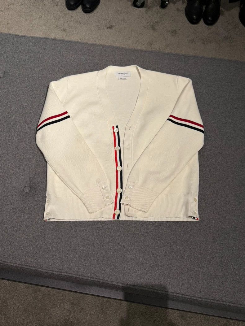 Thom Browne Thom Browne Classic white double-sleeved cardigan jacket 2 Size US S / EU 44-46 / 1 - 4 Thumbnail