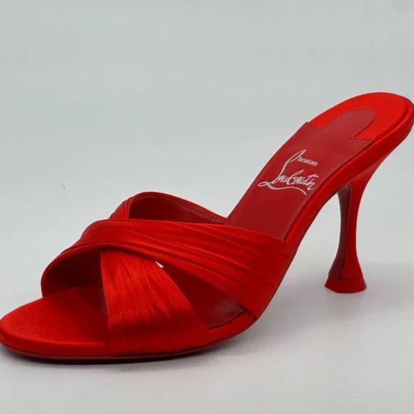 Christian Louboutin o1s1wg110325 Nicol is Black 85 Ole in Red Size US 9 / IT 39 - 3 Thumbnail