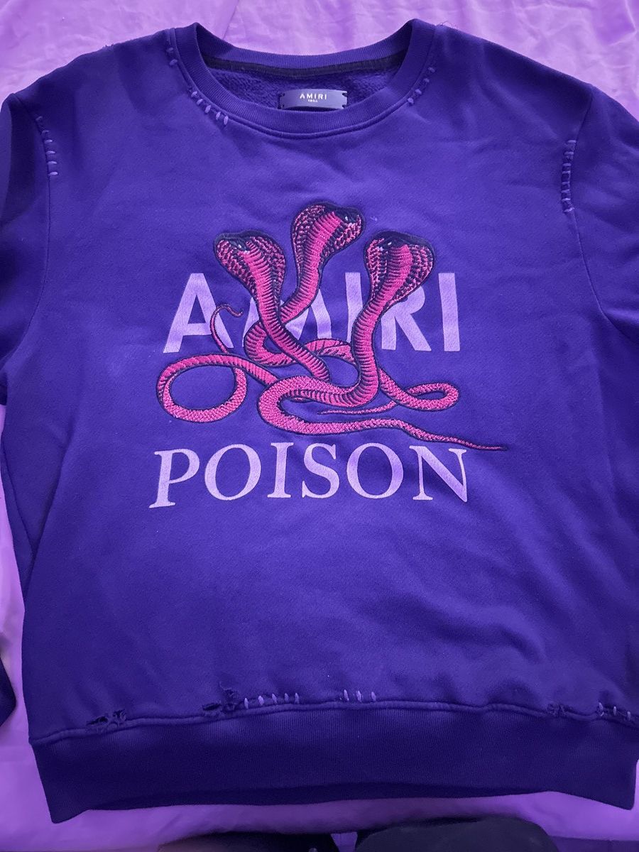 Amiri Amiri Poison Distressed Crewneck Size US S / EU 44-46 / 1 - 3 Thumbnail