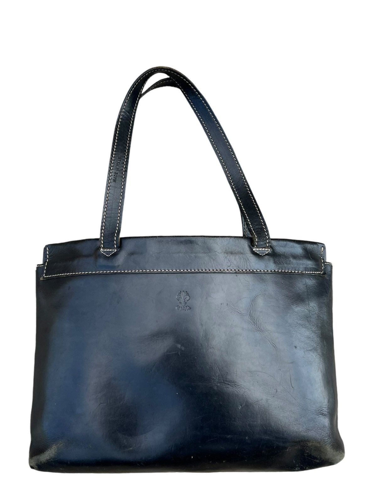 Leather CI-VA Distress Scratches Patina Leather Tote Bag Size ONE SIZE - 5 Thumbnail