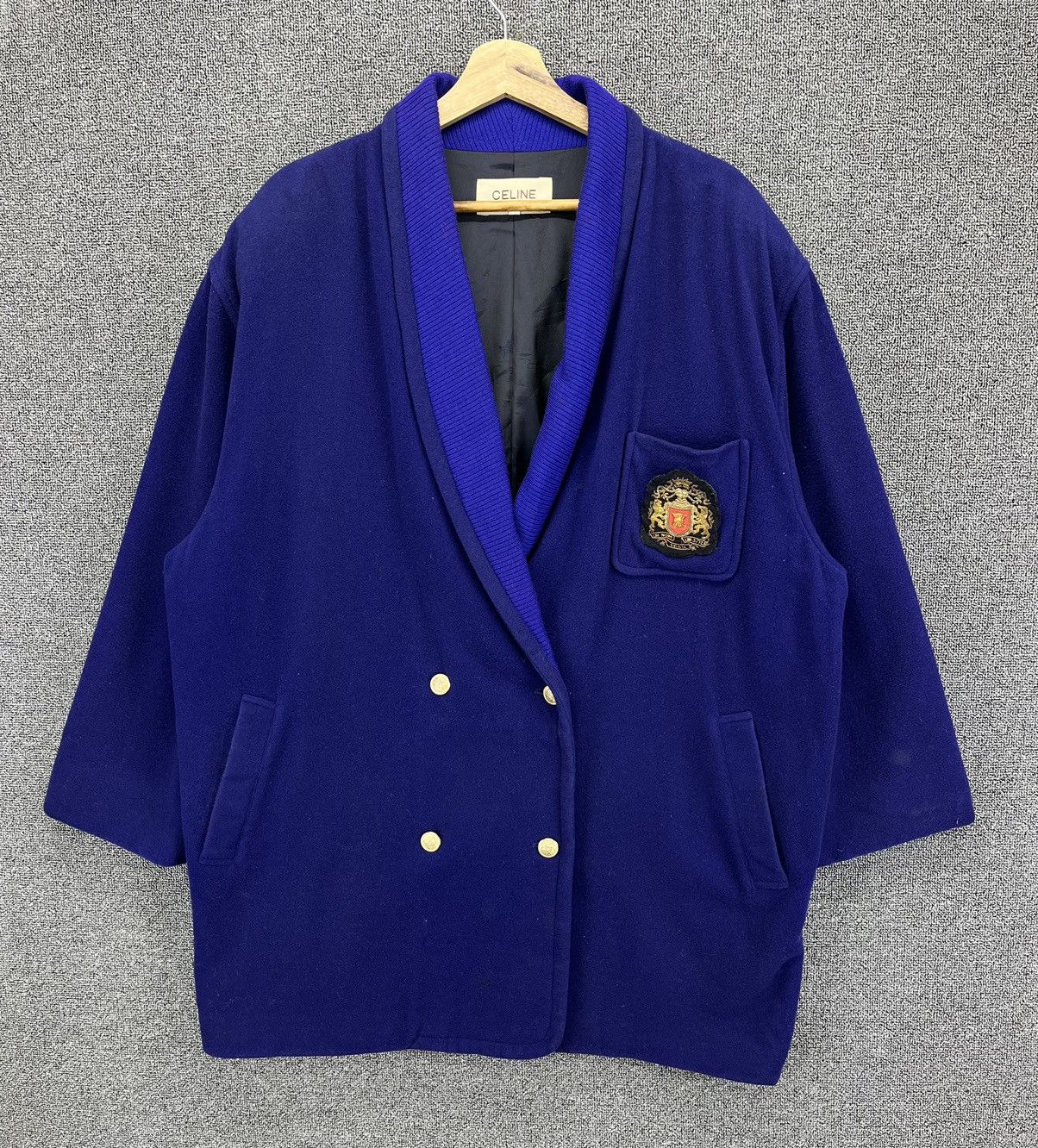 Celine Vintage 90s Celine Double Breasted Wool Jacket Size US L / EU 52-54 / 3 - 1 Thumbnail