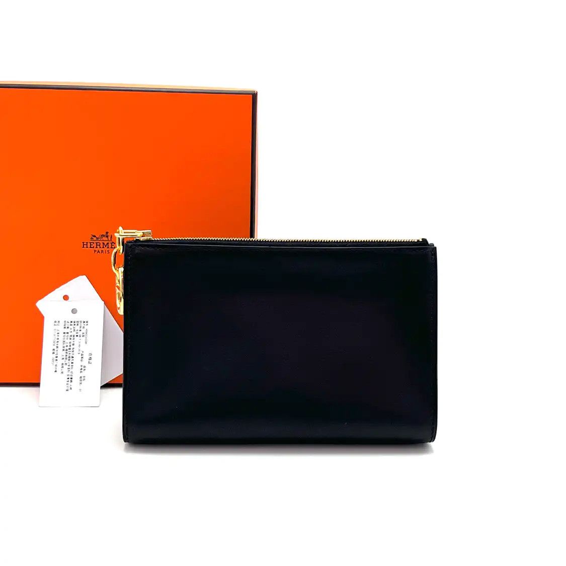 Hermes Hermes Zipengo black Evercalf cowhide leather clutch gold hardware G Size ONE SIZE - 1 Thumbnail