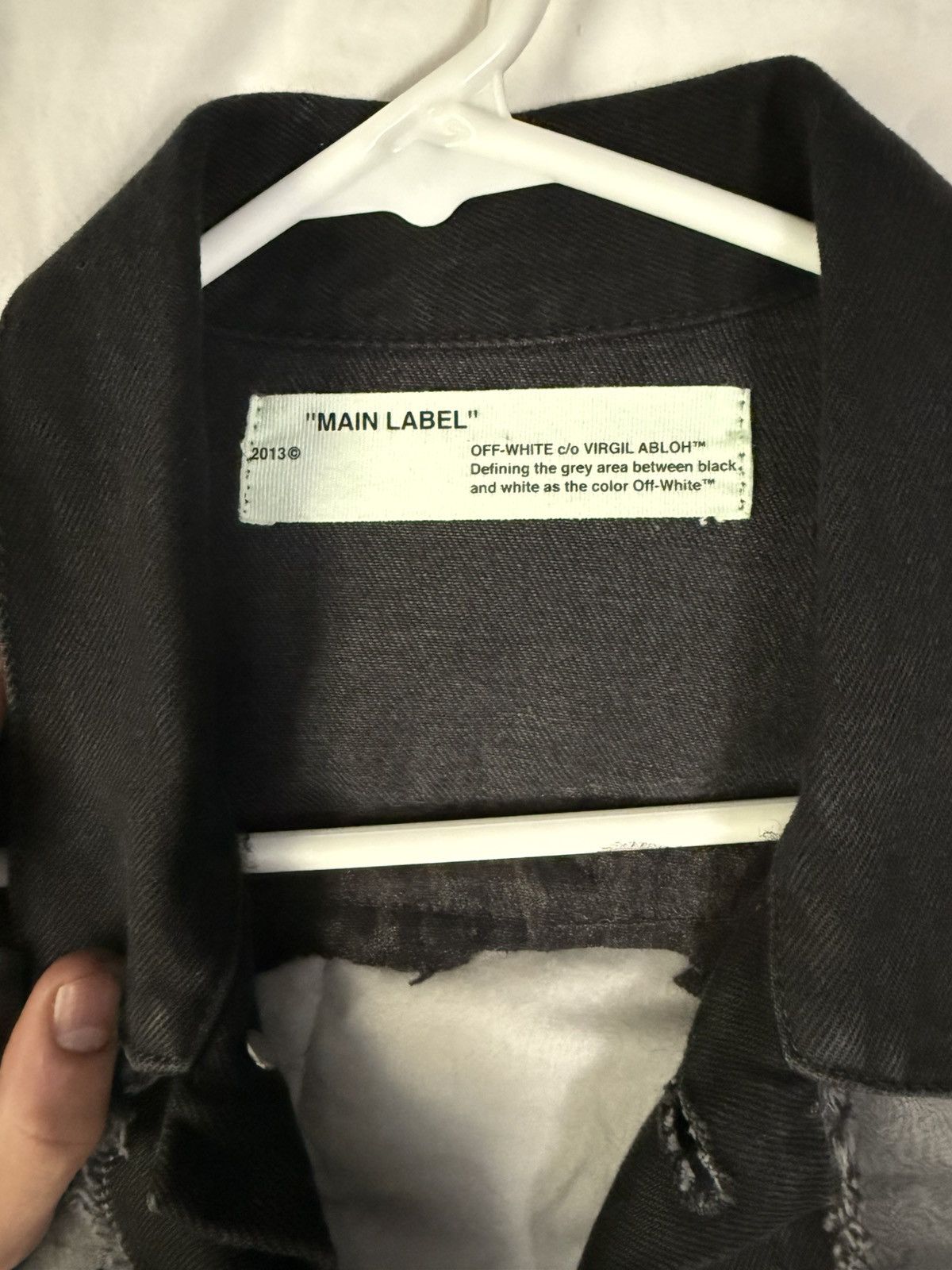 Off-White Off White Black Denim Organza Mesh Panel Frayed Jacket Size US S / EU 44-46 / 1 - 2 Thumbnail