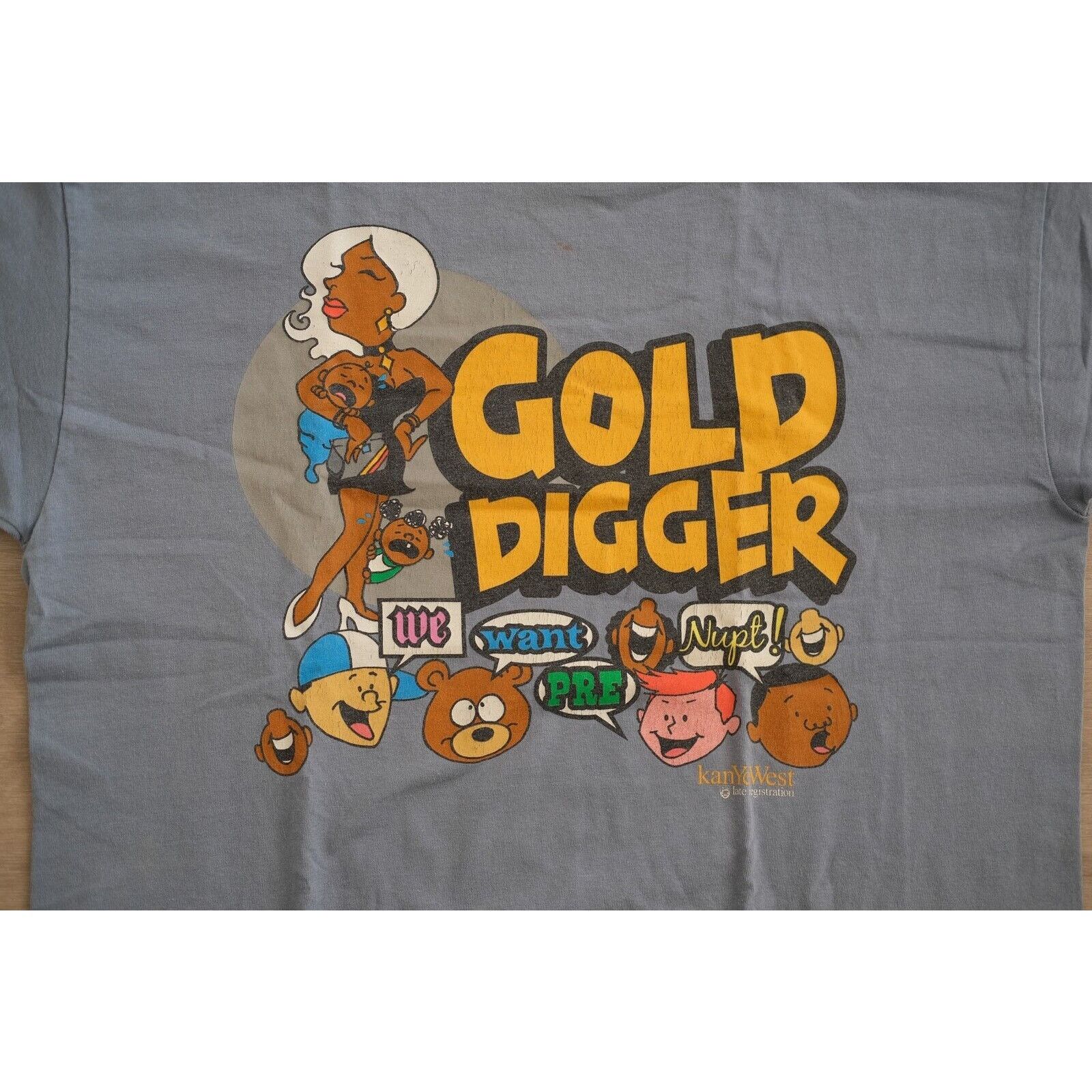 Kanye West Vintage 1990s Gildan Gold Digger Kanye West Kim Large RARE Size US L / EU 52-54 / 3 - 1 Thumbnail