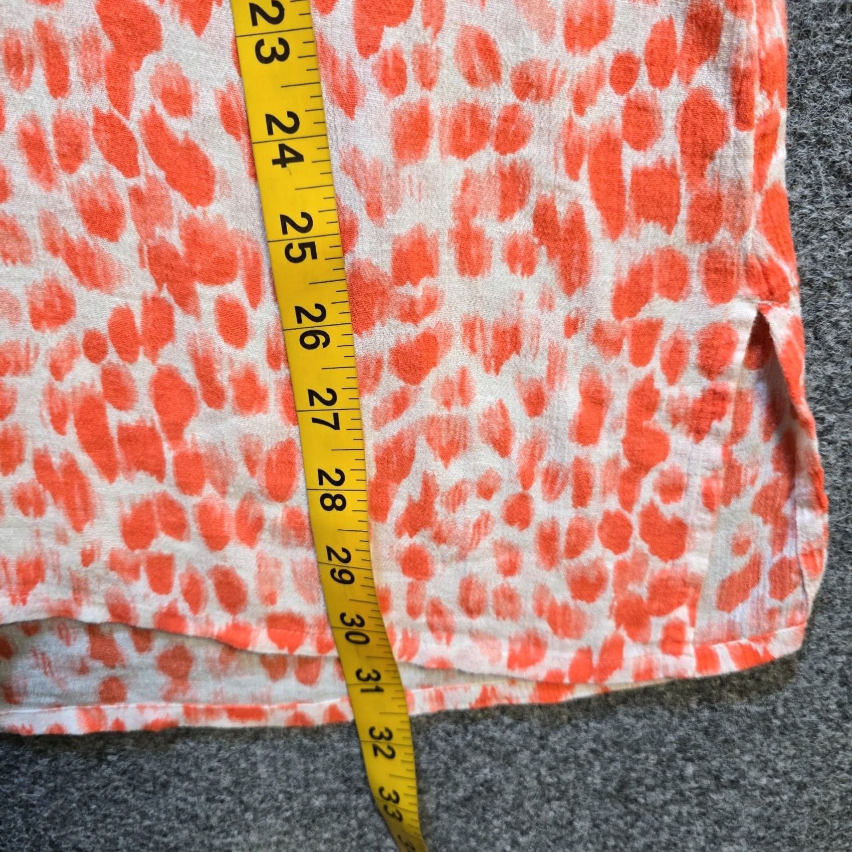 J.Crew J.CREW Blouse Shirt Womens S Orange White Dotted 3/4 Sleeve Tunic Beachy Career Vintage No Size S / US 4 / IT 40 - 6 Thumbnail