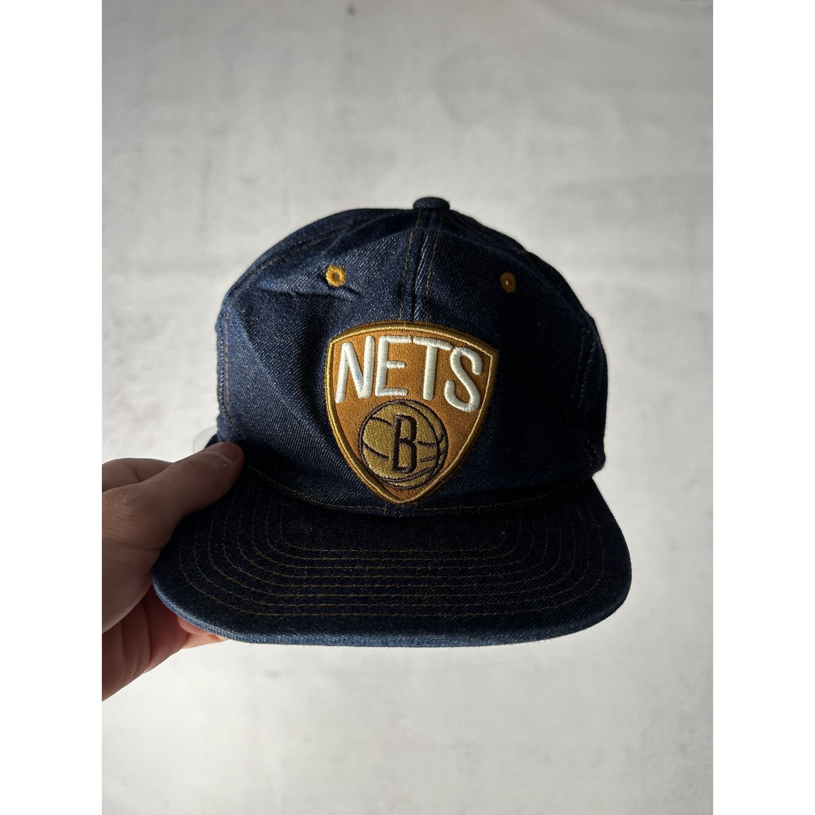 NBA Vintage NBA Brooklyn Nets Denim Snap Back Hat - OSFA Size ONE SIZE - 1 Thumbnail