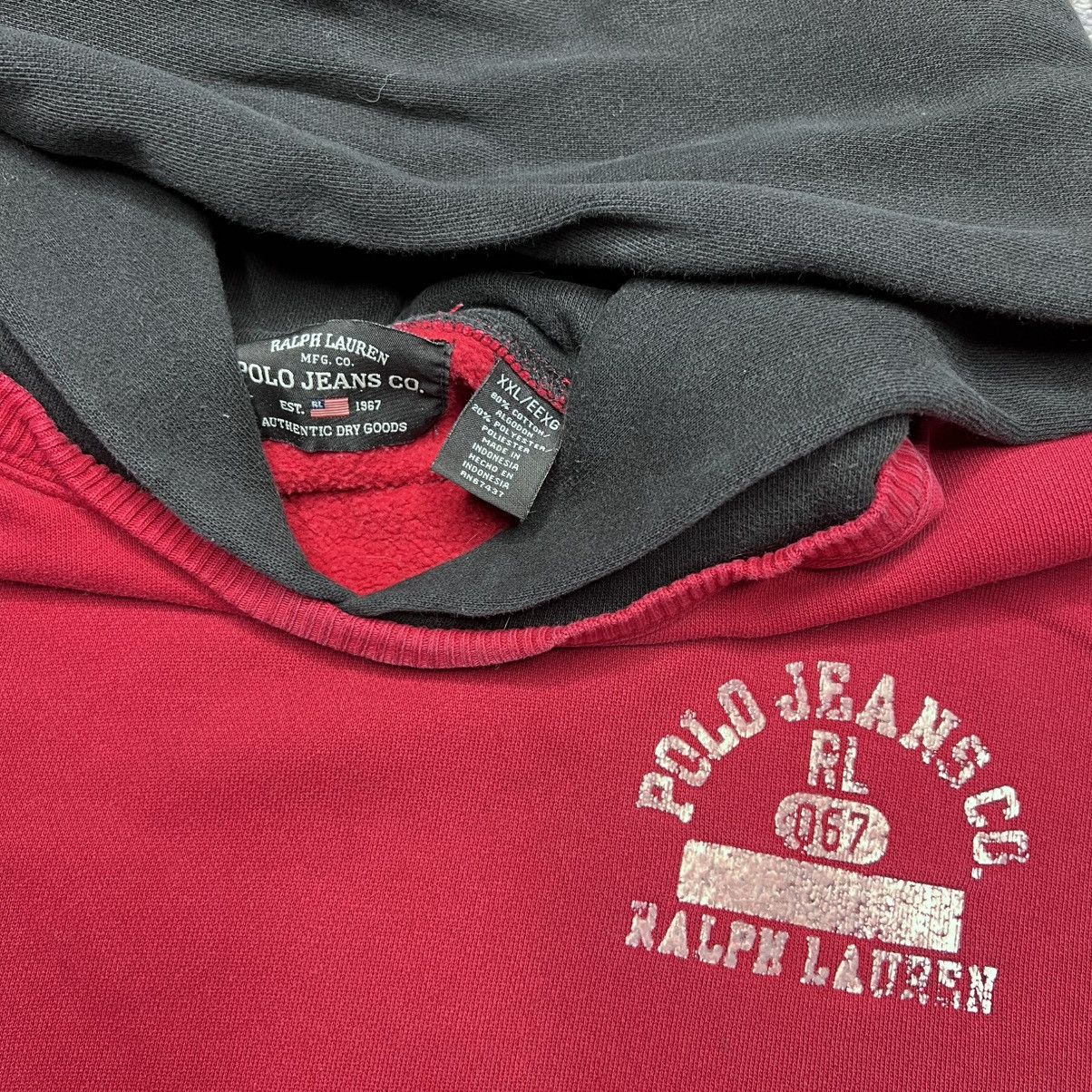 Polo Ralph Lauren Vintage 2000s Polo Jeans By Ralph Lauren Red Pullover Hoodie Size US XXL / EU 58 / 5 - 2 Thumbnail