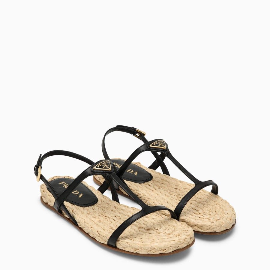 Prada o1d2blof0924 Logo Sandals in Black Size US 9 / IT 39 - 2 Thumbnail