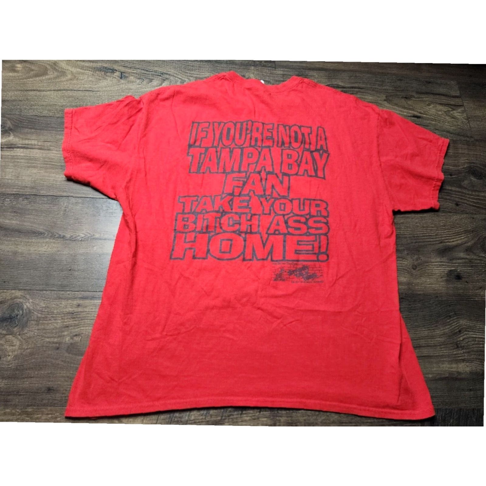 Gildan Retro Tampa Bay FL Street Talk Gildan Mens XL Red Double Sided T Shirt Size US XL / EU 56 / 4 - 2 Thumbnail