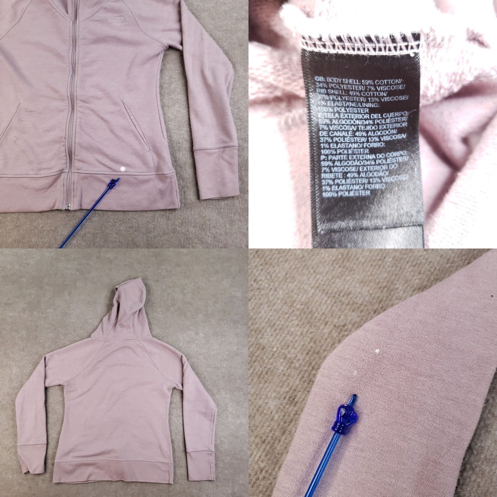 The North Face The North Face Fleece Hoodie Womens Medium Pink Full Zip Outdoor Jacket Size M / US 6-8 / IT 42-44 - 9 Thumbnail