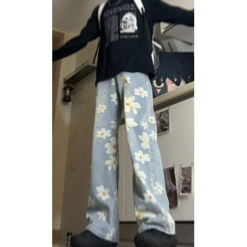 Jean Floral Jeans Size US 33 - 4 Thumbnail
