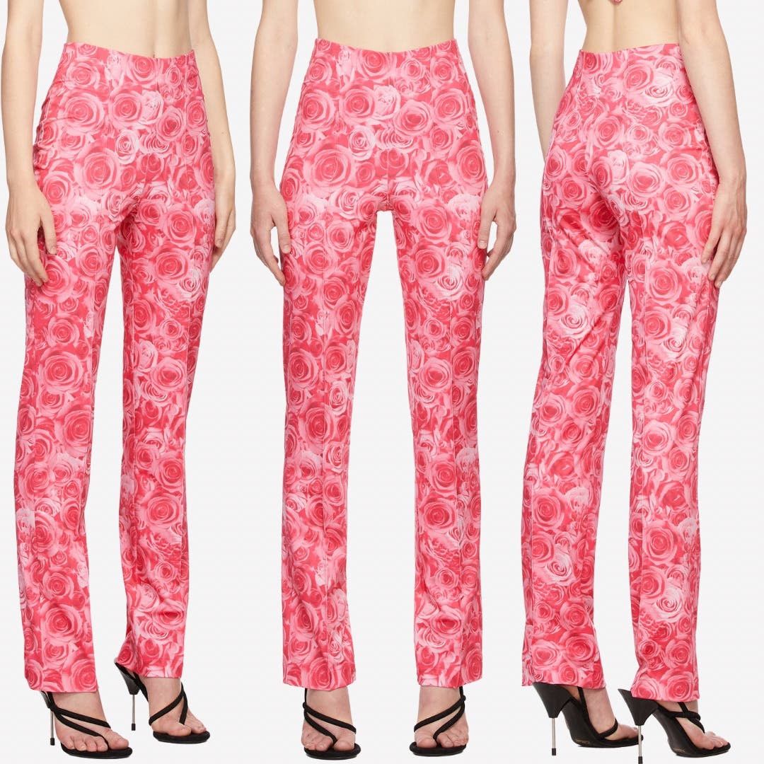 image of Saks Potts | Pink Sexy Rose Print Lissi Trousers 2, Women's (Size 26)