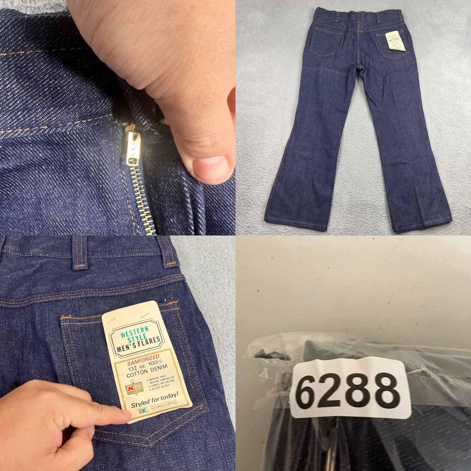 Vintage Vintage Kmart Men’s 70s Western Flare Jeans 38x31 Blue Rockabilly 100% Cotton Size US 38 / EU 54 - 8 Thumbnail