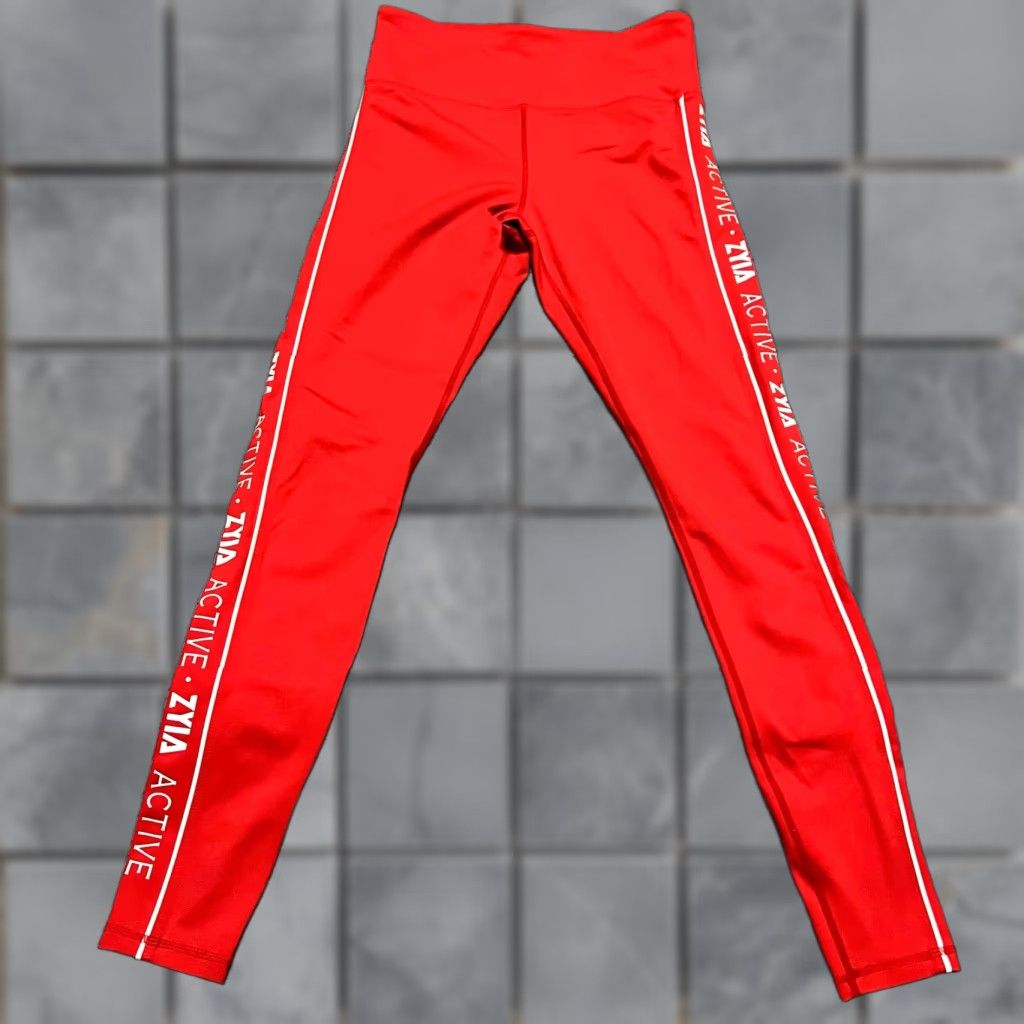 Vintage Zyia Active Leggings Womens 6 Regular Red Side Stripe Ankle Pants 6-8 Womens Retro? Size 28" / US 6 / IT 42 - 1 Thumbnail