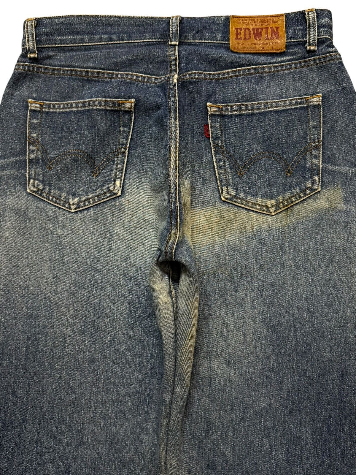 Edwin Vintage 90s Edwin 503z Blue Faded Wash Distressed Wide Leg Size US 30 / EU 46 - 4 Thumbnail