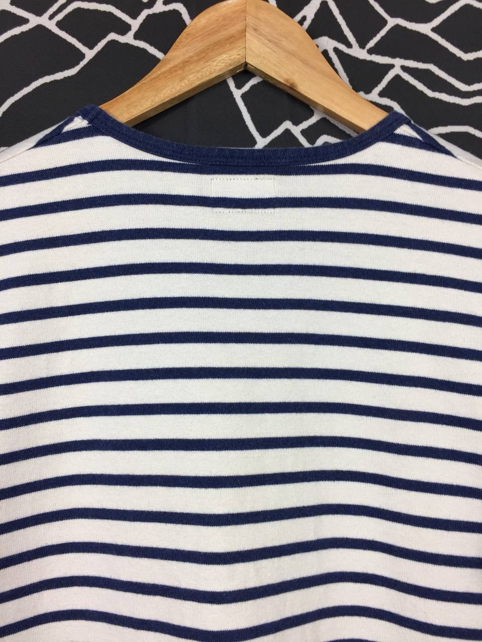 Japanese Brand × PPFM Vtg PPFM Japanese Brand Casual Striped V-Neck Tee Size US M / EU 48-50 / 2 - 5 Thumbnail