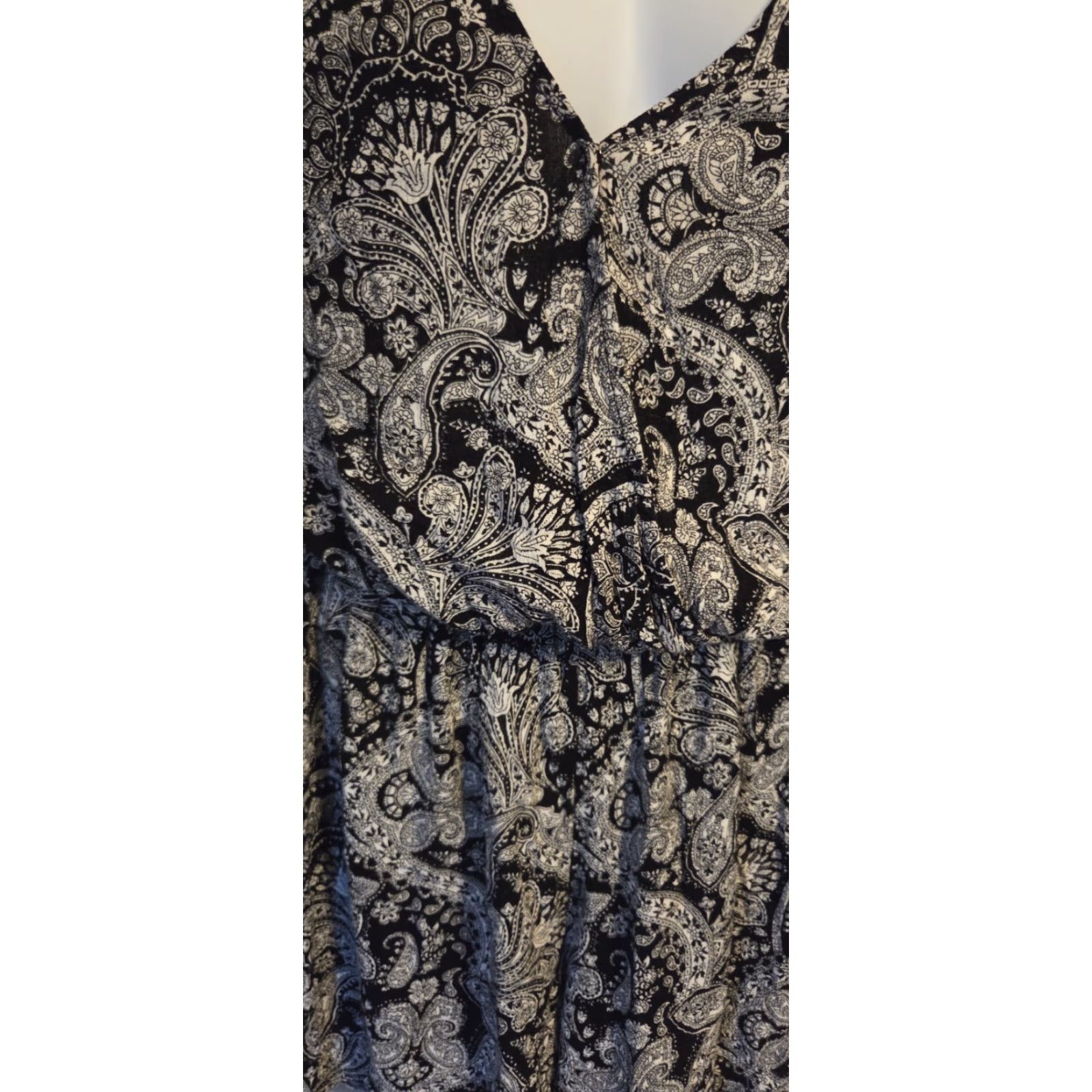 Vintage Terra & Sky Deco Paisley Romper Top Shorts Boho 1X Black Womens Romper Paisley 1X Terra & Sky Deco Romper Boho Black Womens 1X Size XL / US 12-14 / IT 48-50 - 5 Thumbnail