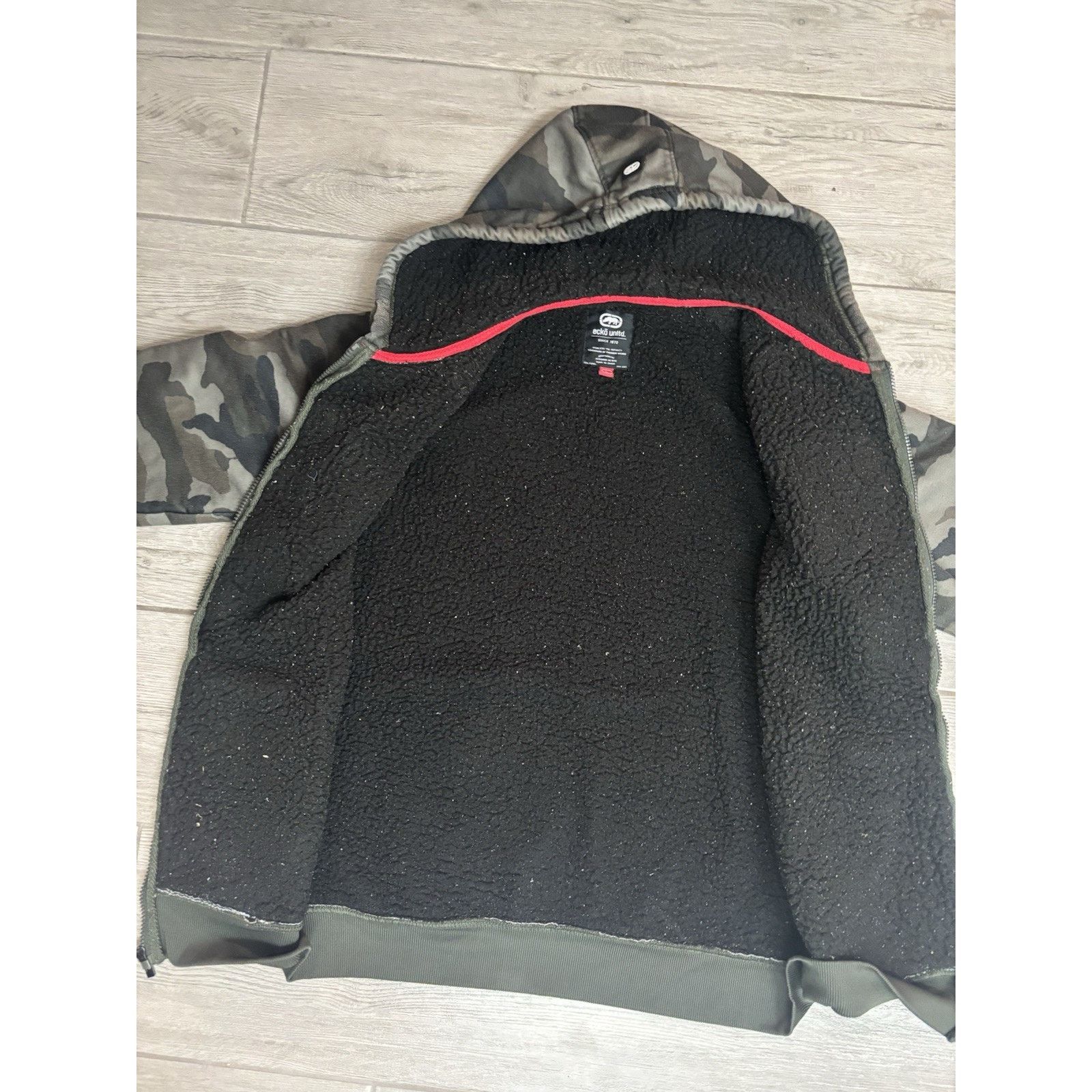 Ecko Unltd. Ecko Unltd XL Camo Sherpa Lined Full Zip Jacket Y2K Heavy Size US XL / EU 56 / 4 - 9 Thumbnail