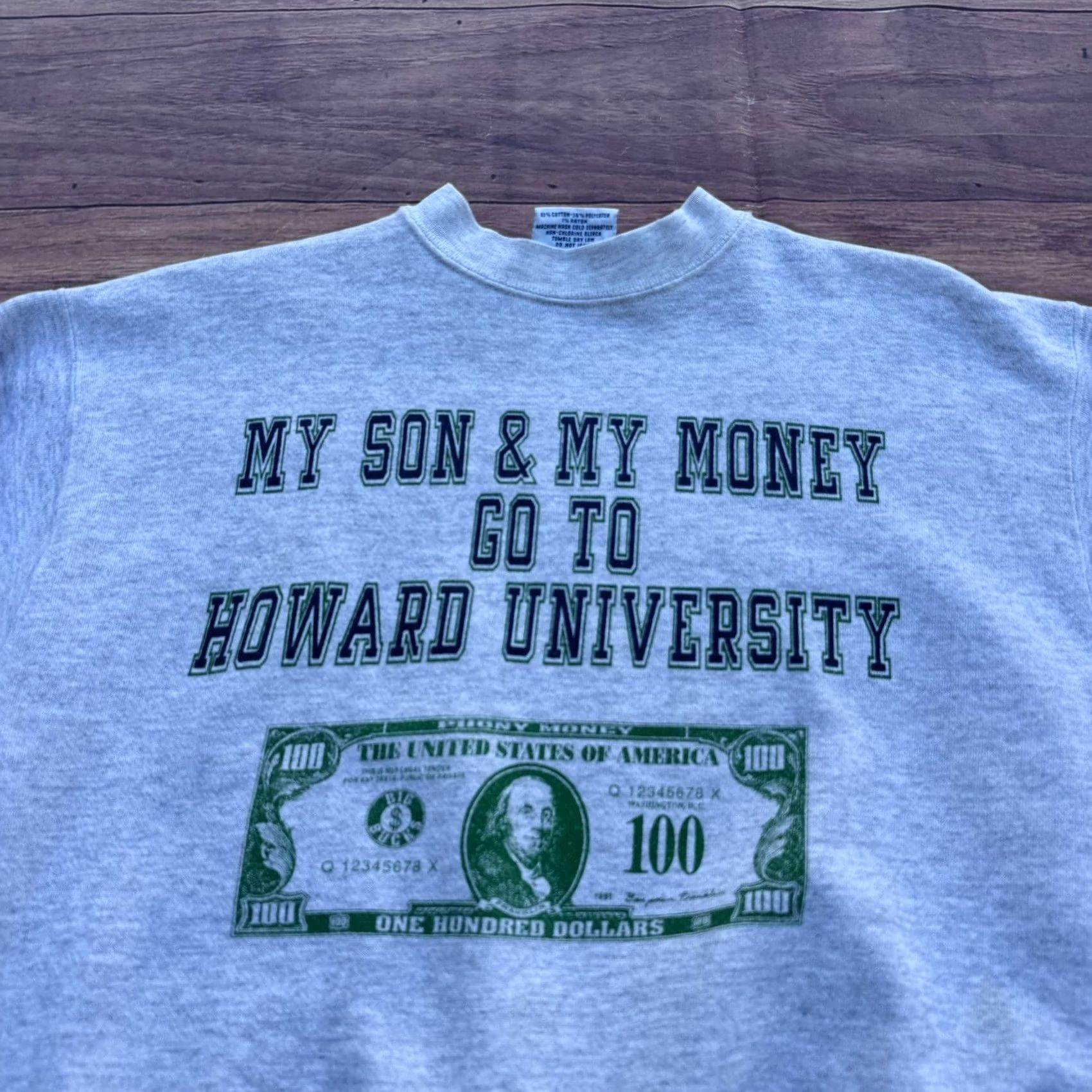 Velva Sheen VINTAGE Velva Sheen Crewneck Sweatshirt Men Large Gray USA 90s College Howard University HBCU Shirt Pullover Classic Fashion Size US L / EU 52-54 / 3 - 2 Thumbnail