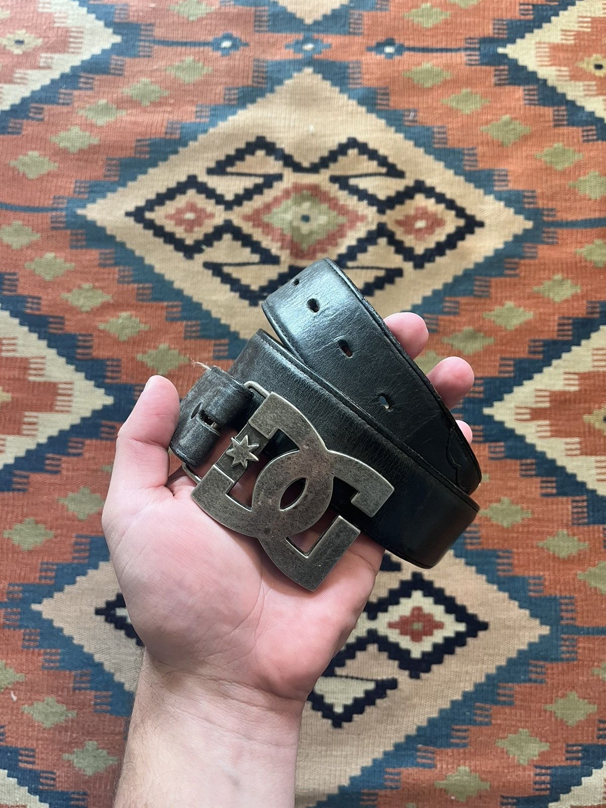 DC VINTAGE DC LEATHER BELT 90S Y2K DCSHOES USA RARE Size ONE SIZE - 1 Thumbnail