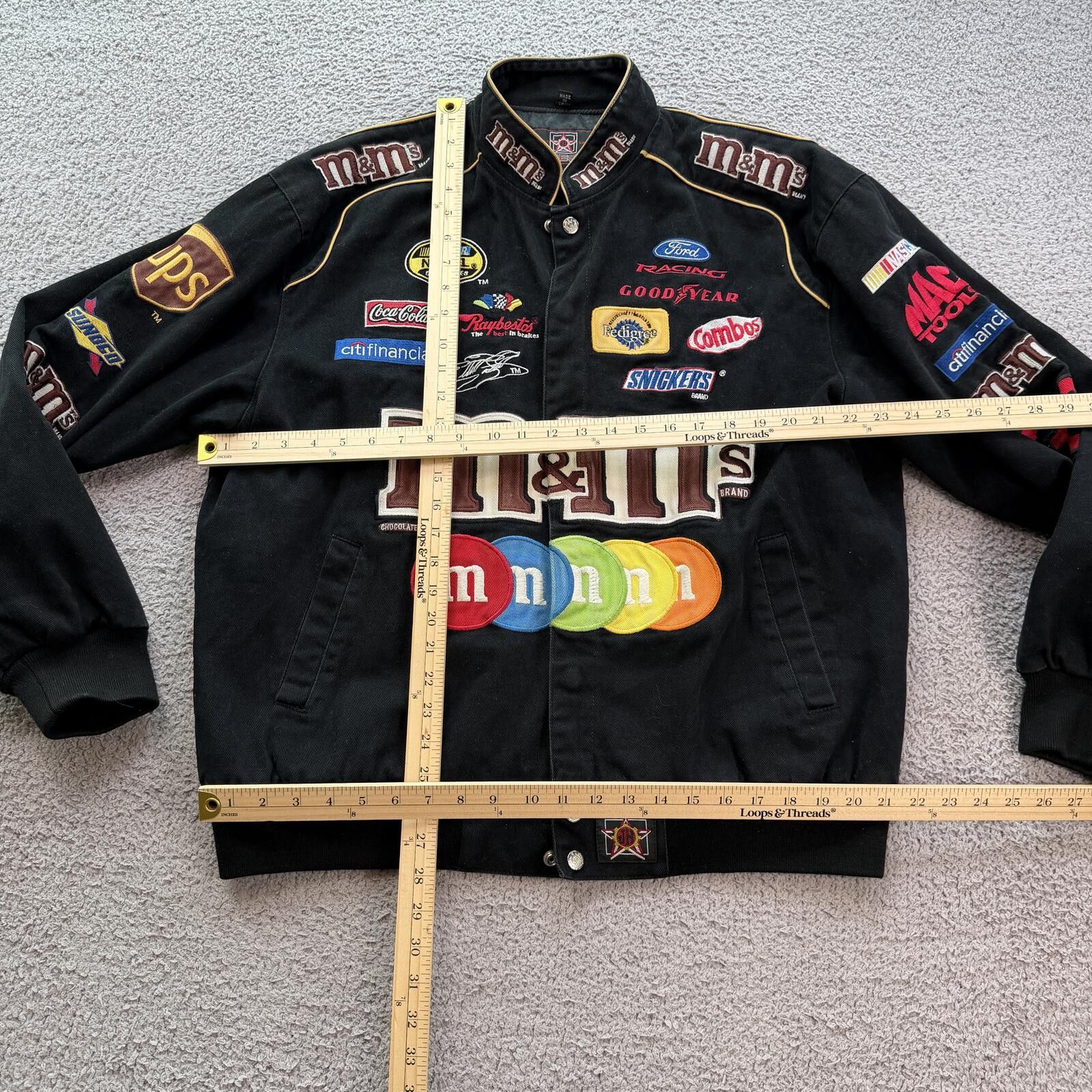 JH Design Vintage Y2K Elliott Sadler #38 M&M’s NASCAR Jacket Black L Size US L / EU 52-54 / 3 - 3 Thumbnail