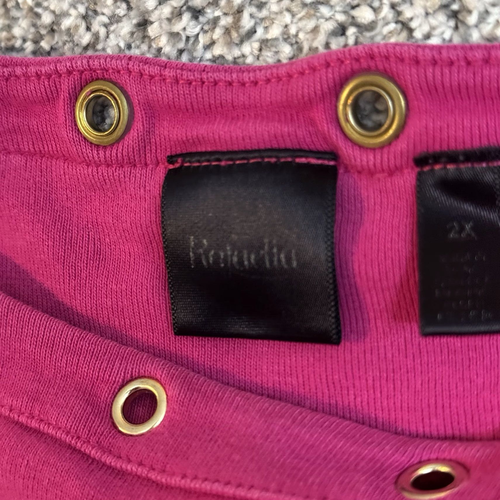 Vintage Rafaella Blouse Womens 2X Plus Grommet Embellished Mod Office Chic Hot Pink 2010s Size XXL / US 16-18 / IT 52-54 - 5 Thumbnail
