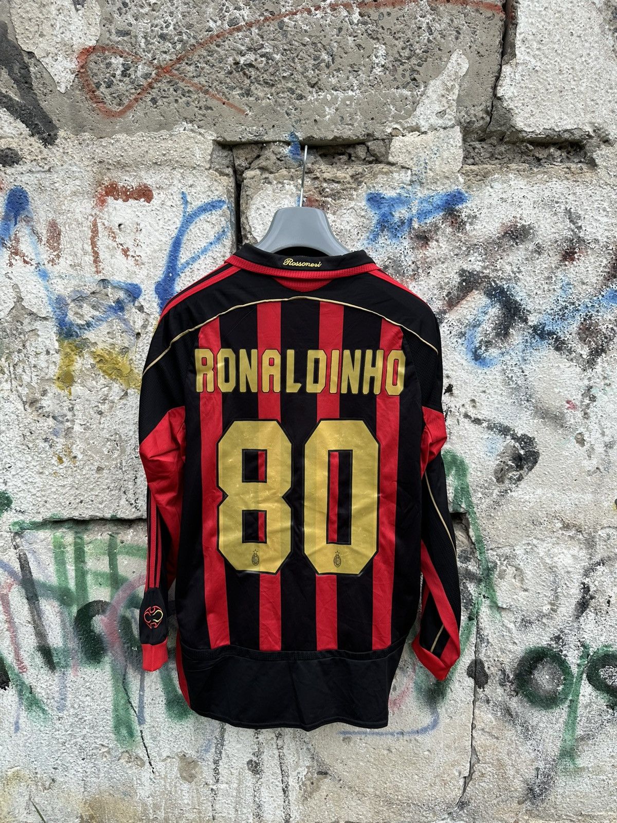 Vintage AC Milan 2006/07 Ronaldinho Long Sleeve Football Jersey