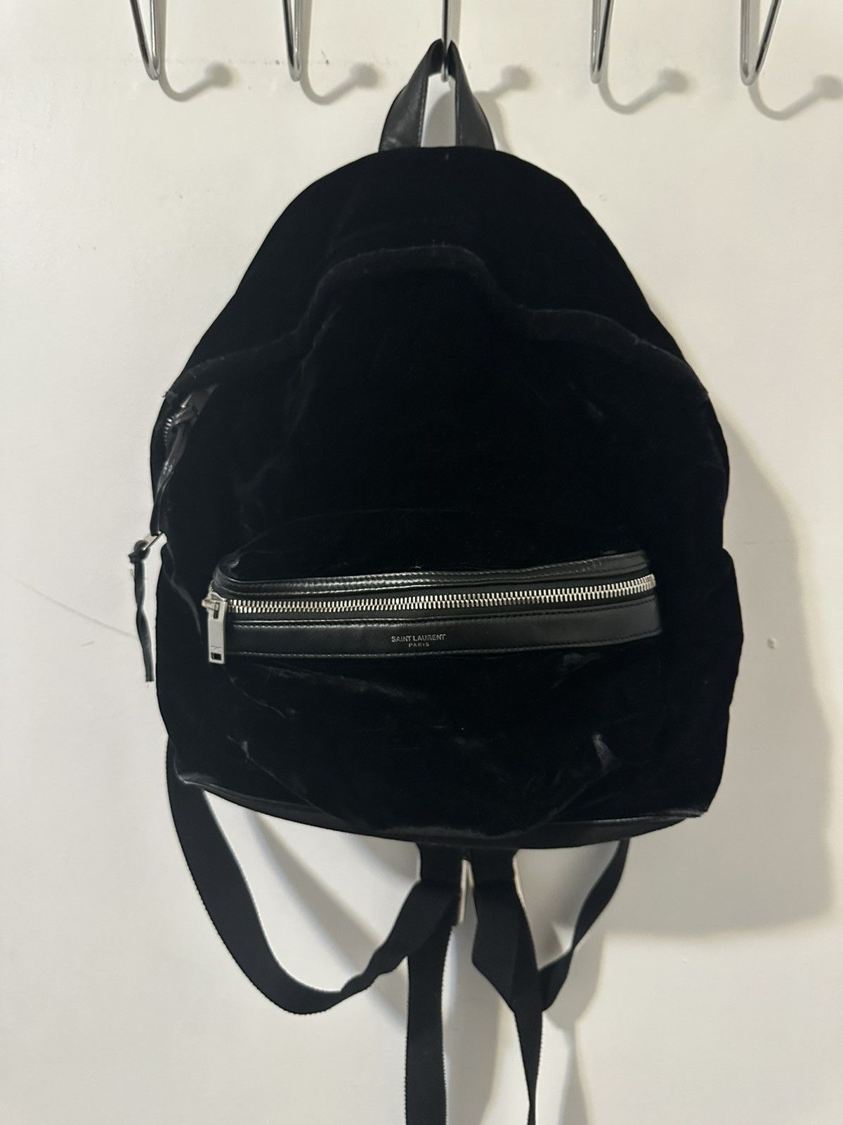 Saint Laurent Paris Saint Laurent Velour Mini City Backpack Size ONE SIZE - 1 Thumbnail