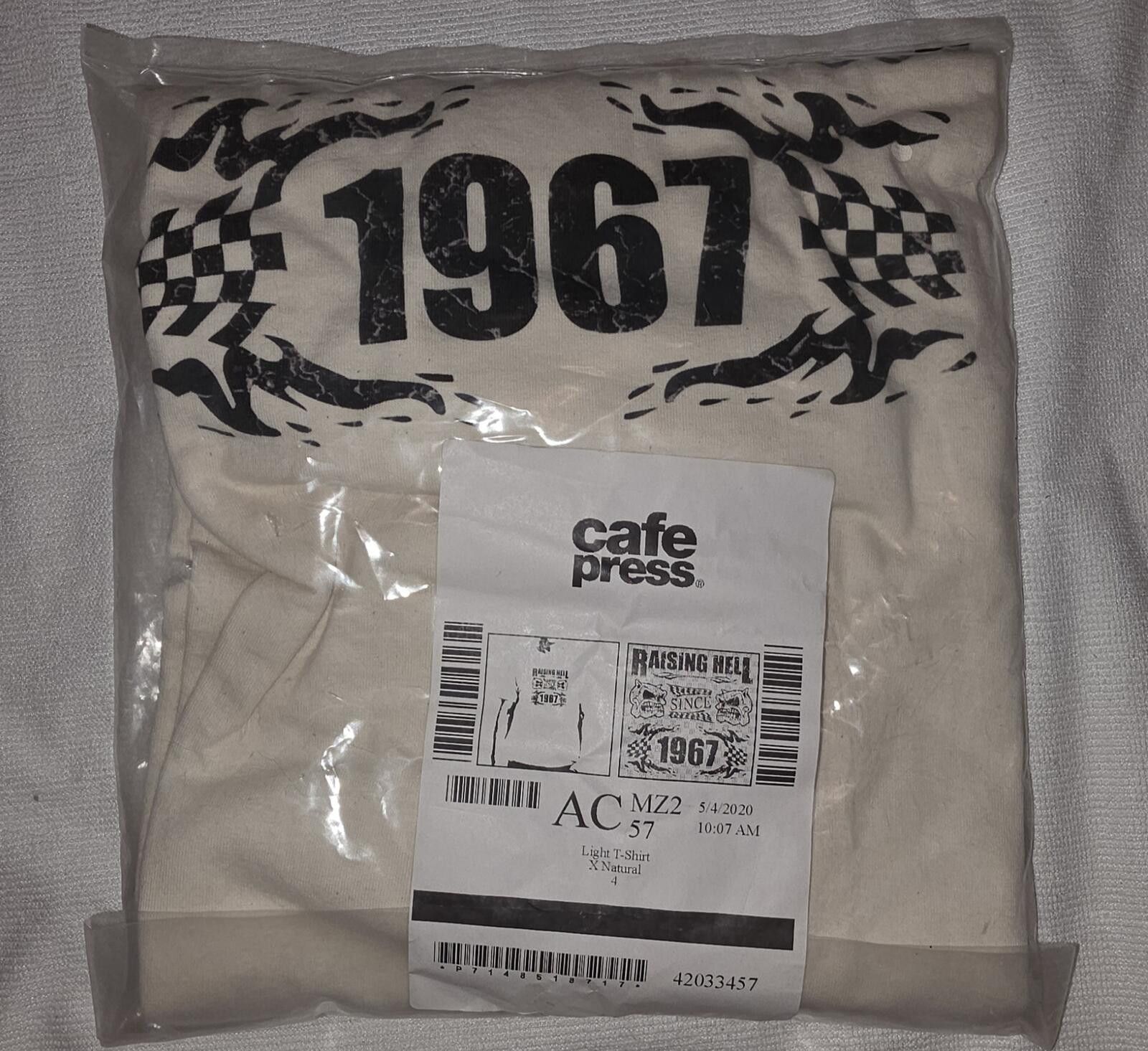 Other CafePress Raising Hell Since 1967 Light Natural T-Shirt XL Size ONE SIZE - 2 Thumbnail