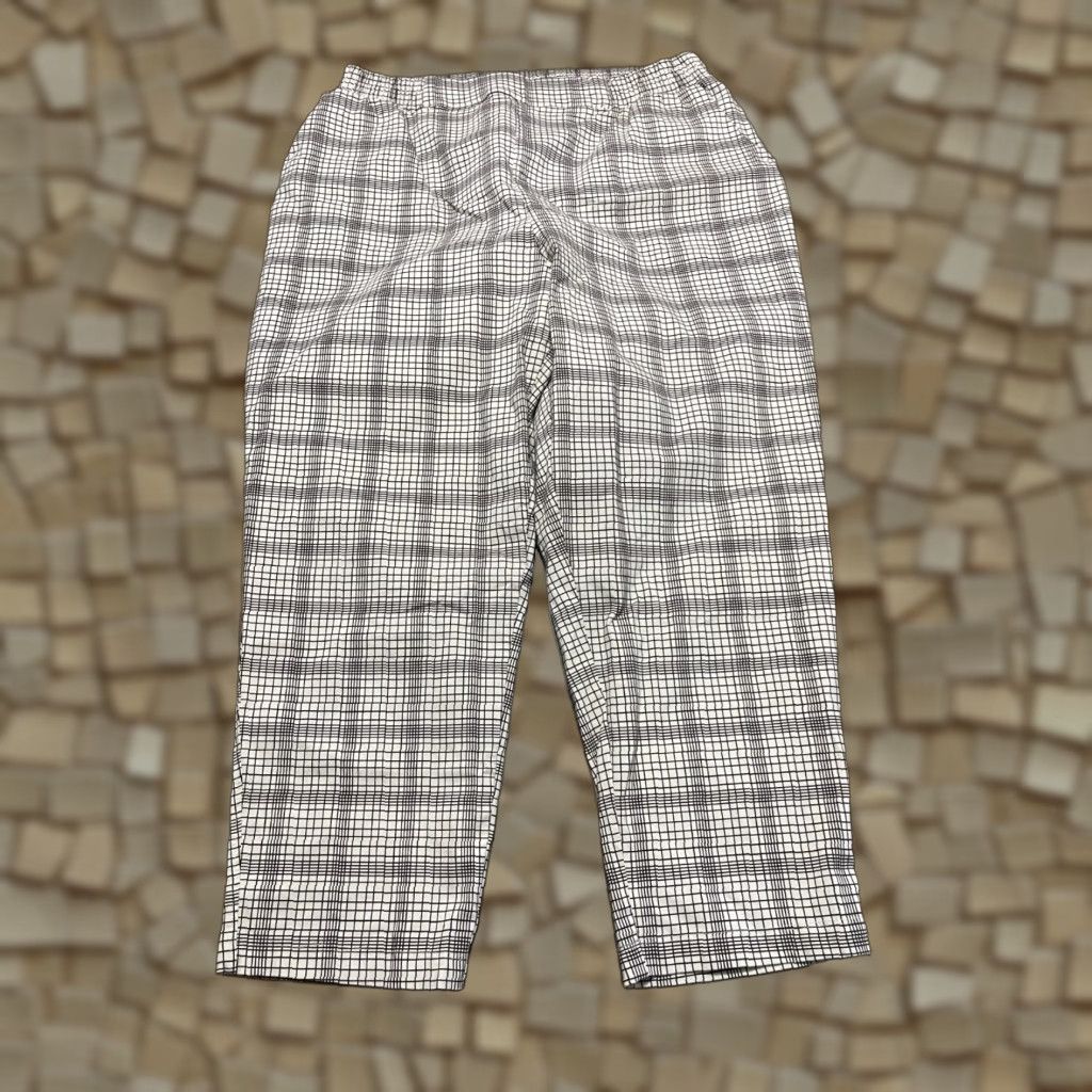 Vintage LulaRoe Pants Women's XL Black Cream Check Pull On Size 40" / US 18 - 1 Thumbnail