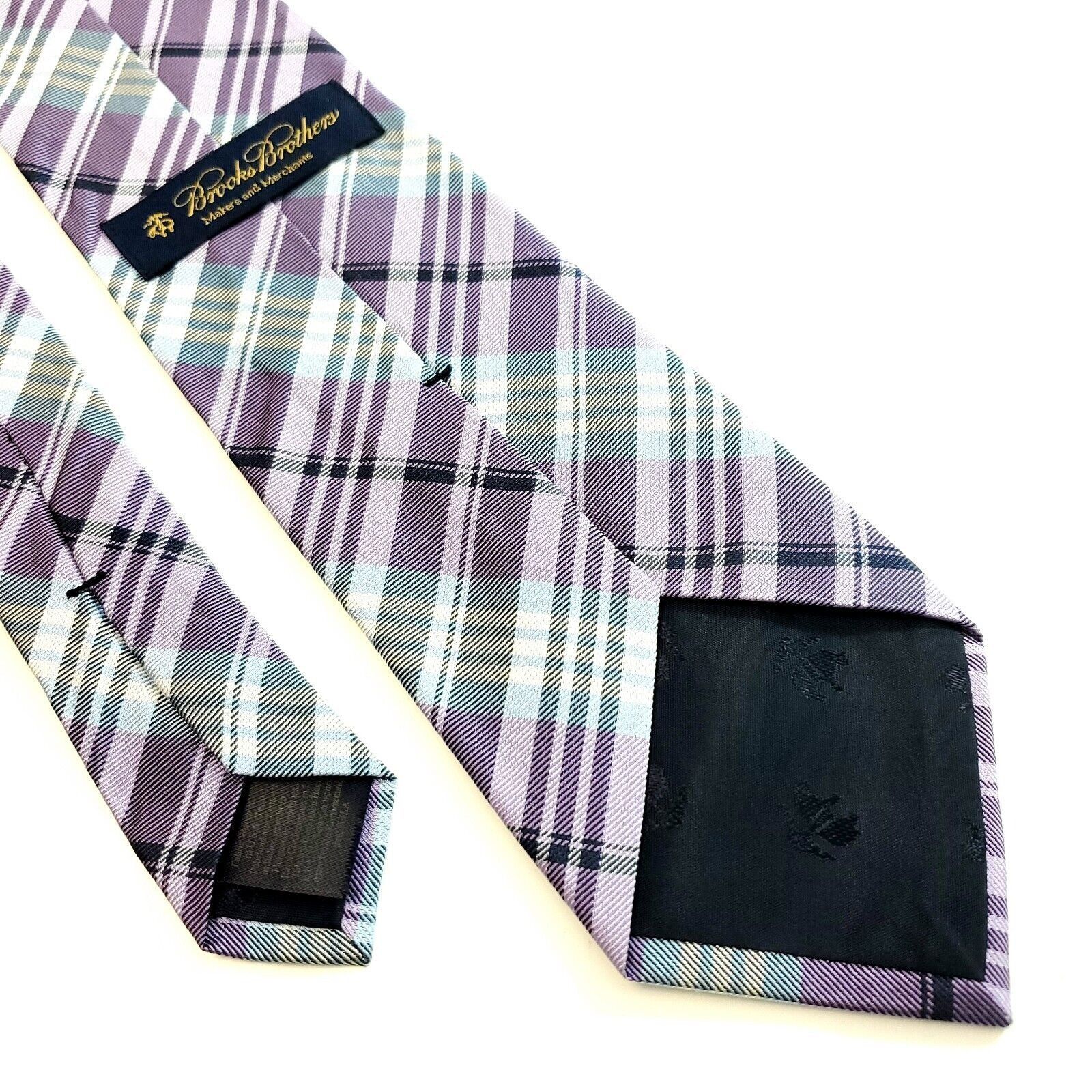 Brooks Brothers Brooks Brothers Makers And Merchants Purple Blue Plaid Silk Size ONE SIZE - 5 Thumbnail