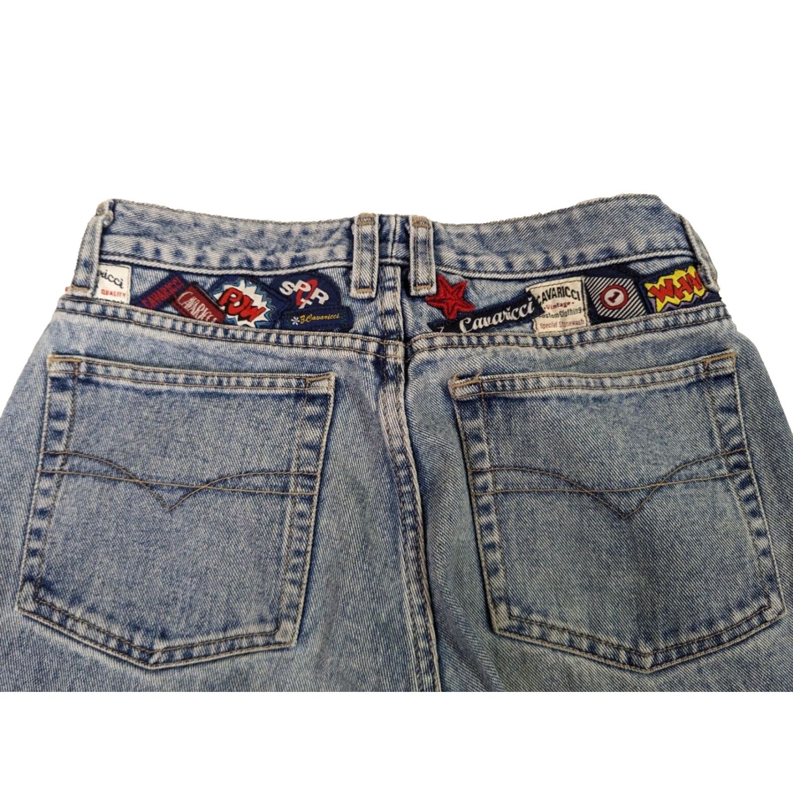 Vintage VINTAGE Action West High Waisted Jeans Womens 29 Inseam 31 Patchwork 80s 90s Mom Tapered Denim Blue Jeans Womens Mens? Size 29" - 3 Thumbnail