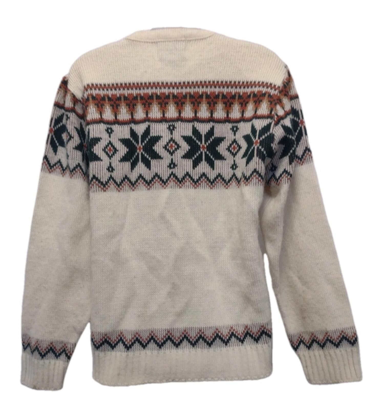 Other 80s McBriar Fair Isle Sweater M Cream Rust Green Nordic Knit Size US M / EU 48-50 / 2 - 3 Thumbnail