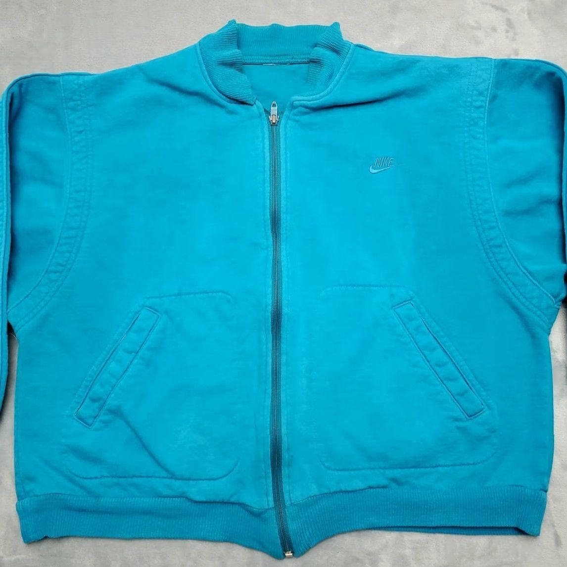 Nike VINTAGE Nike Jacket Womens M Turquoise Blue Full Zip 90s Retro Streetwear Nike Jacket Womens M Turquoise Blue Full Zip 90s Retro Streetwear Size M / US 6-8 / IT 42-44 - 2 Thumbnail
