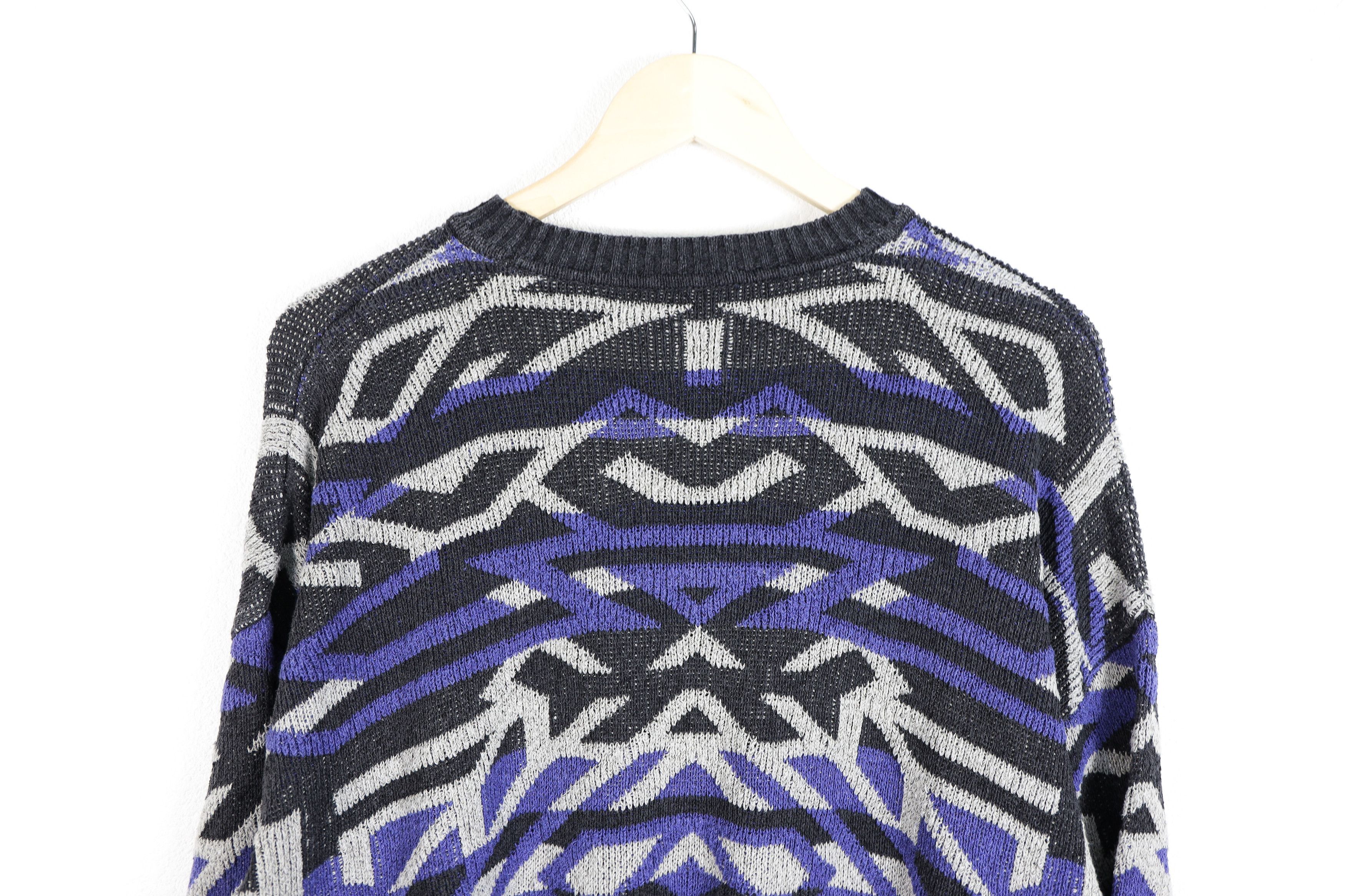 Bally Vintage Bally Italy Geometric Pattern Cotton Sweater L size Size US L / EU 52-54 / 3 - 10 Thumbnail