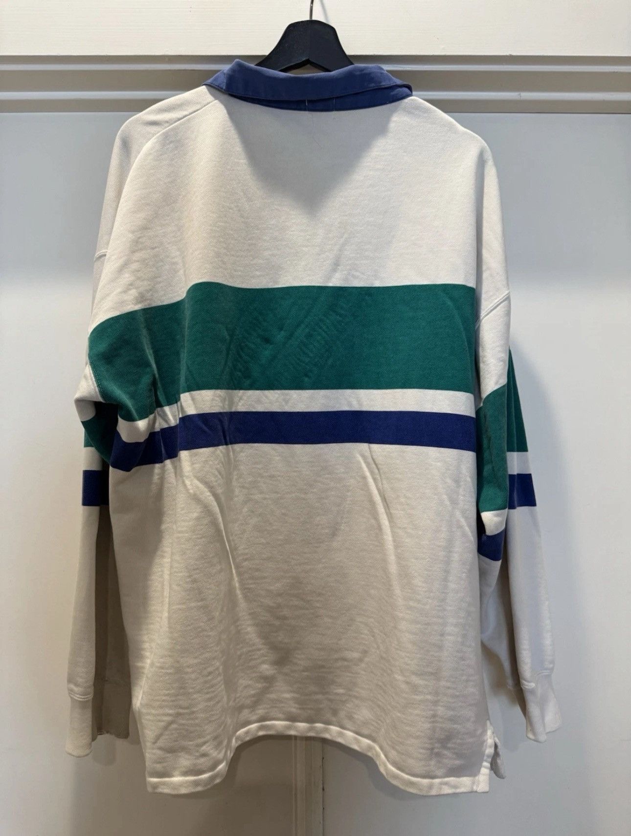 Gap VTG Gap Rugby Polo Shirt L Distressed White Green Faded Size US L / EU 52-54 / 3 - 5 Thumbnail