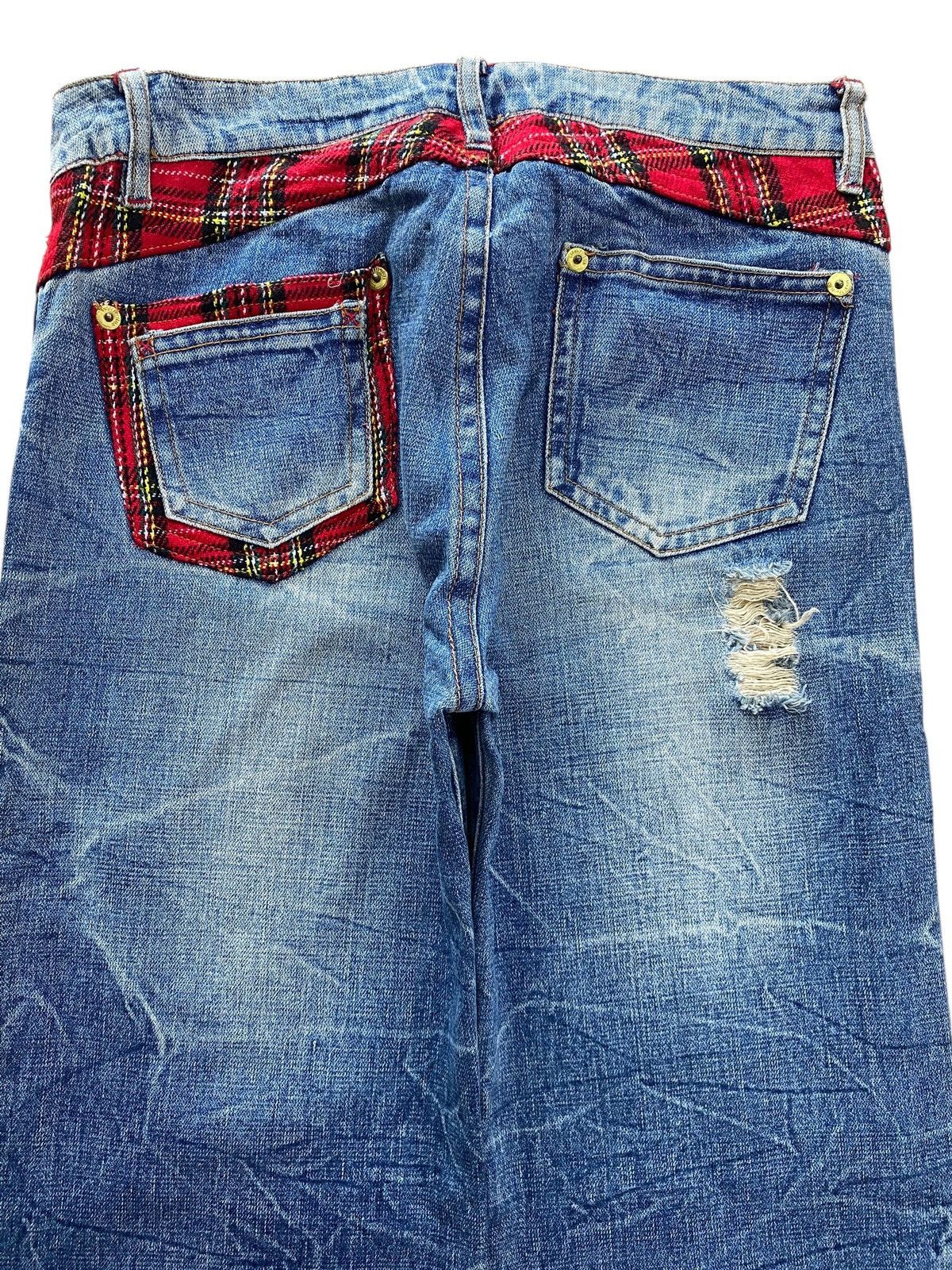 Japanese Brand Japanese Brand Faded Blue Wash Honey Comb Style Straight Leg Size US 30 / EU 46 - 4 Thumbnail